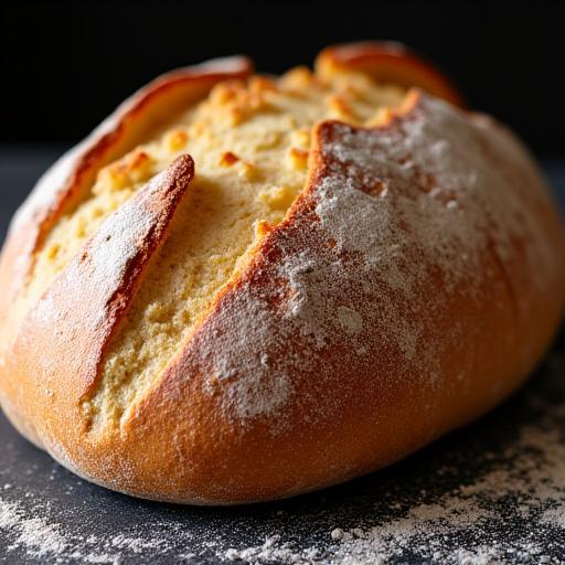 焼き立ての大きなカンパーニュ